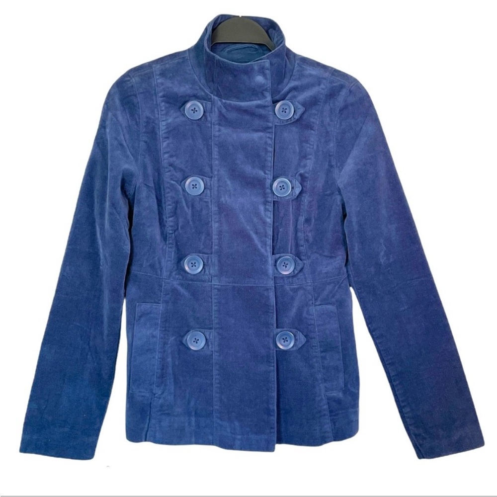 Mossimo | Blue Double Breasted Blazer Velvet Pea Coat | Size Medium